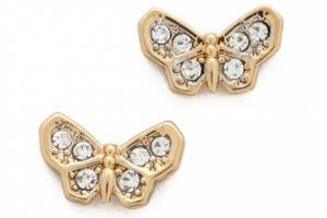 Juicy Couture Pave Butterfly Stud Earrings