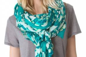 Juicy Couture Washed Hibiscus Print Scarf