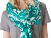 Juicy Couture Washed Hibiscus Print Scarf
