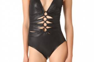 Karla Colletto Lacquered One Piece Swimsuit