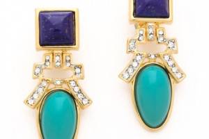 Kenneth Jay Lane Drop Deco Clip Earrings