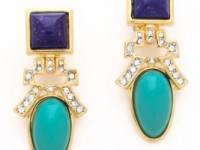 Kenneth Jay Lane Drop Deco Clip Earrings