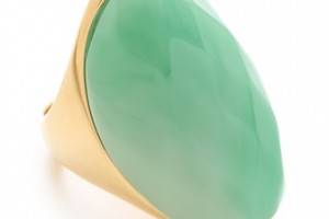 Kenneth Jay Lane Faceted Oval Stone Ring