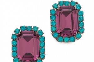 Kenneth Jay Lane Gem Oversized Stud Earrings