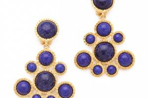 Kenneth Jay Lane Lapis Cluster Drop Earrings