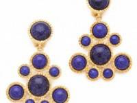 Kenneth Jay Lane Lapis Cluster Drop Earrings