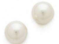 Kenneth Jay Lane Large Glass Pearl Post Earrings