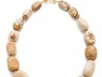 Kenneth Jay Lane Natural Stone Pebble Necklace