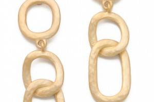 Kenneth Jay Lane Open Link Drop Earrings