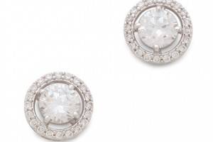 Kenneth Jay Lane Round Floating Stud Earrings