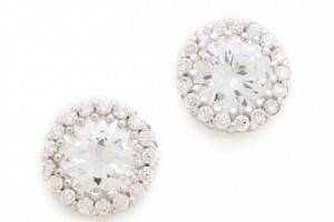 Kenneth Jay Lane Round Pave Stud Earrings