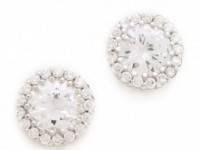 Kenneth Jay Lane Round Pave Stud Earrings