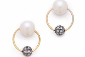 L'AGENCE Door Knocker Stud Earrings