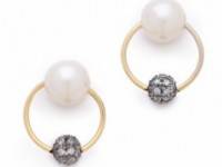 L&#039;AGENCE Door Knocker Stud Earrings