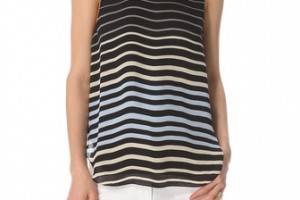 L'AGENCE Sleeveless Striped Blouse