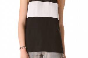 L'AGENCE Sleeveless Top with Mesh Insets