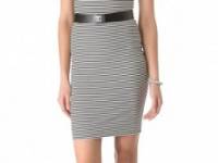 L&#039;AGENCE Stripe Fitted Dress with Belt