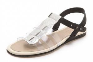 L'AGENCE Theresa Clear Strap Sandals