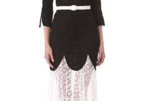 L'Wren Scott 3/4 Sleeve Lace Dress