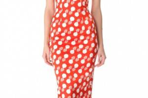 L'Wren Scott Bomb Print Bust Pleat Dress