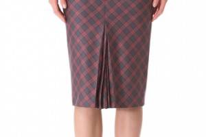 L'Wren Scott Plaid Pencil Skirt