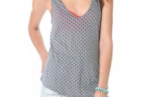 LA't by L'AGENCE Polka Dot Burnout Tank