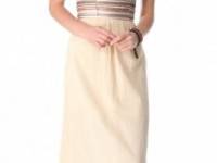 Love Sam Embroidered Stripe Gauze Maxi Dress