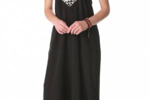 Love Sam Gauze Beaded Halter Maxi Dress