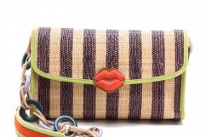 M Missoni Raffia Stripe Shoulder Bag