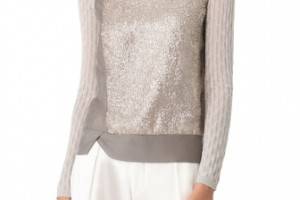 M. PATMOS Textured Silk Top