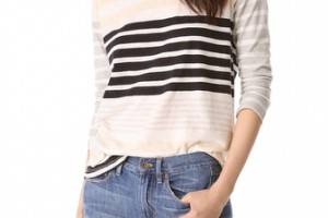 Madewell Striped 3/4 Sleeve Tee