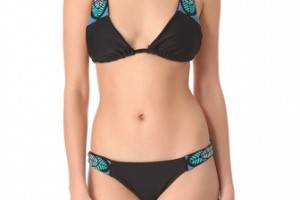 Mara Hoffman Beaded Feather Bikini Top