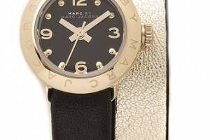 Marc by Marc Jacobs Amy Double Wrap Leather Watch