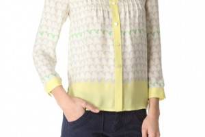 Marc by Marc Jacobs Burnside Print Button Down Top