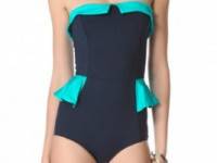 Marc by Marc Jacobs Colorblock Peplum One Piece Swimsuit