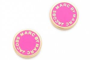 Marc by Marc Jacobs Enamel Logo Disc Stud Earrings