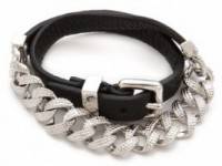 Marc by Marc Jacobs Leather &amp; Chain Double Wrap Bracelet