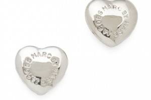 Marc by Marc Jacobs Logo Heart Stud Earrings