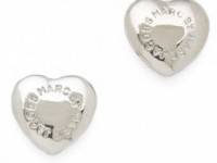 Marc by Marc Jacobs Logo Heart Stud Earrings