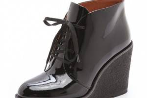 Marc by Marc Jacobs Patent Lace Up Wedge Booties