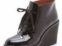 Marc by Marc Jacobs Patent Lace Up Wedge Booties