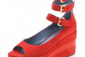 Marc by Marc Jacobs Striped Suede Wedge Platforms