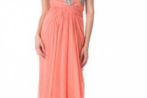 Marchesa One Shoulder Chiffon Gown