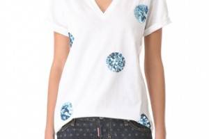 Markus Lupfer Big Polka Dot Sequin Tee