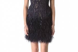 Matthew Williamson Flocked Feather Dress