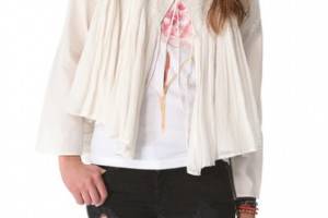 Mes Demoiselles Jade Gauze Embroidered Jacket