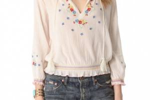 Mes Demoiselles Martina Embroidered Top