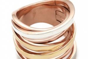 Michael Kors Brilliance Tri-Tone Intertwined Ring