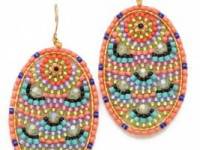 Miguel Ases Beaded Oval Earrings