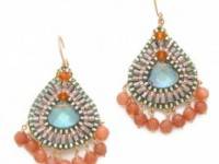 Miguel Ases Beaded Teardrop Earrings